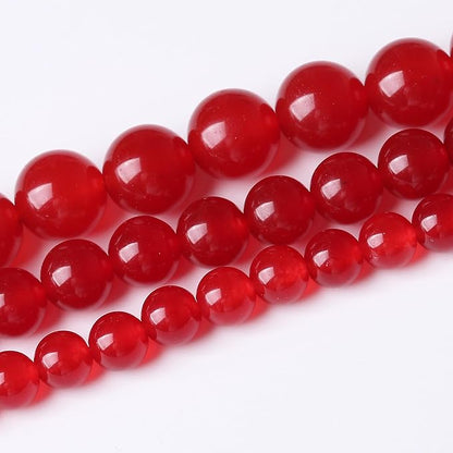 Carnelian Stone Beads Gemstone Round Crystal Energy Jade Beads Stone Beads for Jewelry Making DIY Bracelet Necklace Jewelry Making 1 Strand 15.5inch 60PCS 6MM