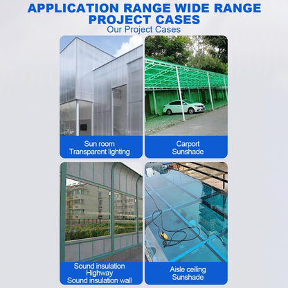 Greenhouse Panels Daylighting Roof Panels Transparent Greenhouse Panel Easy to Bend and Cut for Outdoor Gardens Greenhouses.(Blue,2x19.7ft)