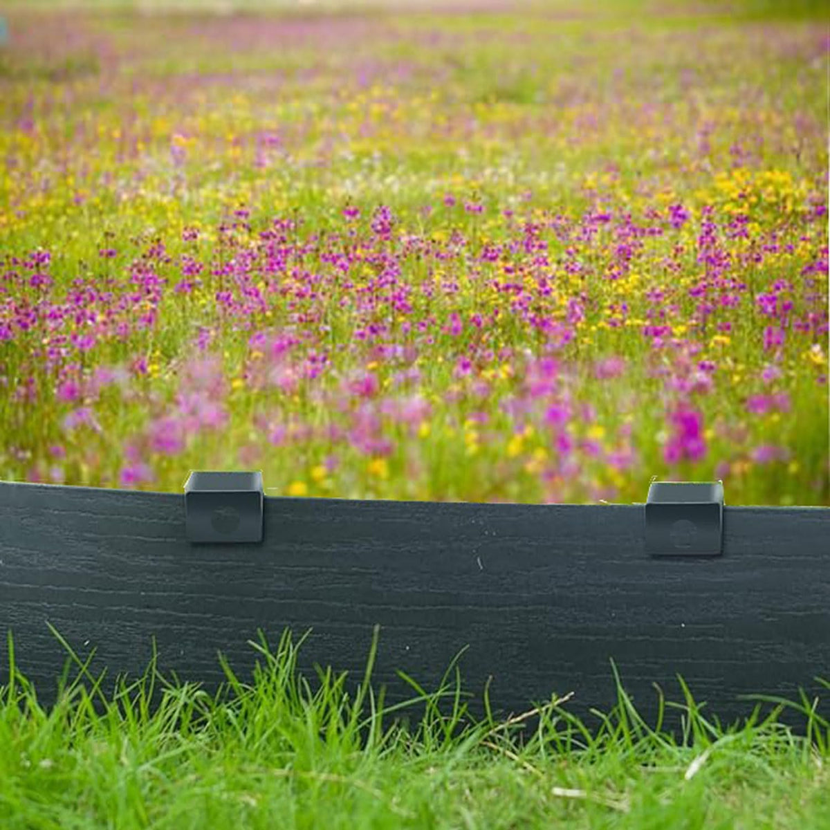 24Pcs Metal Garden Landscape Edging Stakes Black,10in anchoring Stakes Landscape Anchoring Spikes for Terrace Board, Grass Barrier, Landscape Edging Coil, Garden Liner, Bender Board