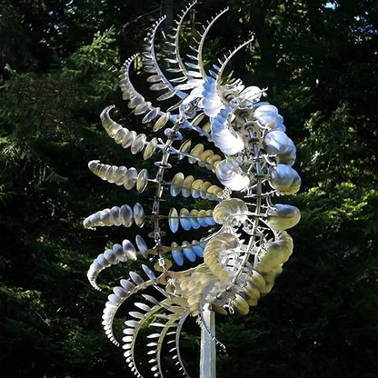 Unique and Magical Metal Windmill, 3D Wind Powered Kinetic Sculpture, Wind Spinner Solar, Wind Spinners for Yard and Garden, Windmill Catchers Outdoor Patio Decoration