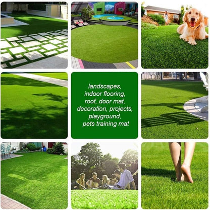 Artificial Grass Turf 14FTx24FT, 1.38" Pile Height Realistic Synthetic Grass, Indoor Outdoor Pet Faux Grass Astro Rug Carpet for Garden Backyard Patio Balcony