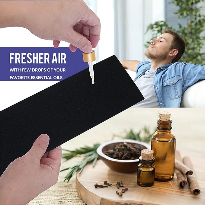 Carbon Filter 4 x 12 Inch 24 Pcs Activated Charcoal Air Vent Floor Heater Pre-Filter Sheet Work in Home Air Purifier, Register, Ceiling 4" x 12" 24-Pack (Carbon Black) Hoctsom
