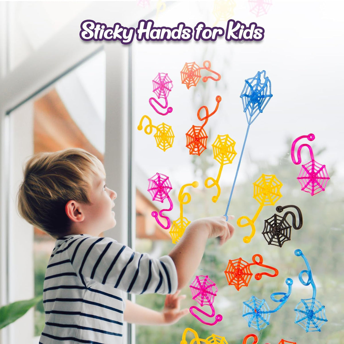 30 Pcs Sticky Spider Web Sticky Hands for Kids Bulk Halloween Party Favors Decorations,Spider Webs for Classroom Prizes,Back to School Goodie Bags Stuffers Pinata Stuffers for Boys Girl