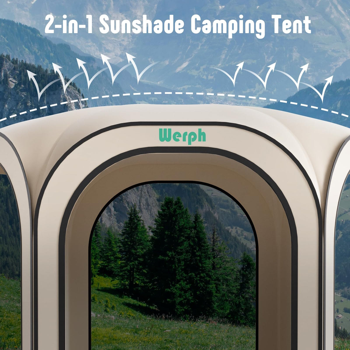 Werph 10x10 Pop Up Screen Tent, Mosquito Net Gazebo, UV Resistant, Beige