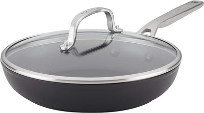 KitchenAid Hard Anodized Induction Nonstick Fry Pan/Skillet with Lid, 10 Inch, Matte Black