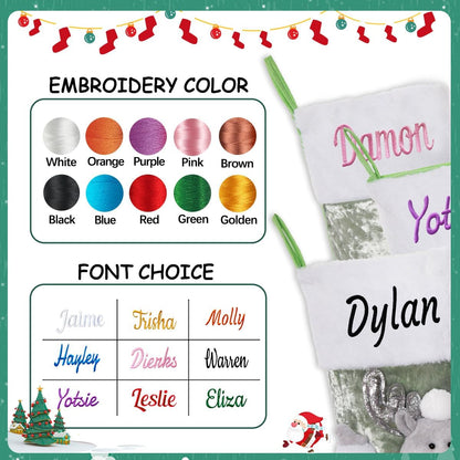ULICO Personalized Christmas Stocking, Pink Custom Christmas Stocking 18 Inches Xmas Stockings Holiday Christmas Decoration for Family Gril Boy Kids(1 Pcs)