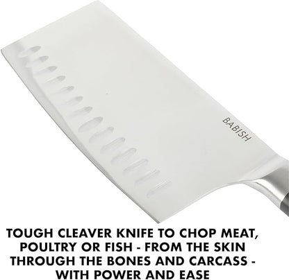 Babish High-Carbon 1.4116 German Steel 6.5 Inch Full Tang, Forged Cleaver Kitchen Knife