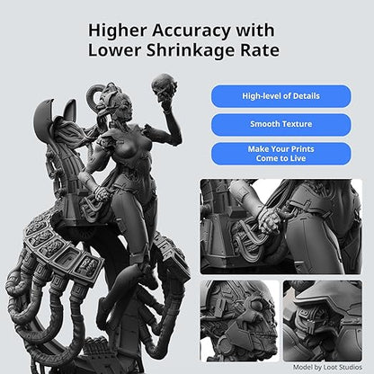 ANYCUBIC ABS-Like Resin 3.0, Upgraded 14K 3D Printer Resin with Enhanced Strength and Toughness, High Precision, Low Odor, Wide Compatibility for All LCD Resin 3D Printers (Black, 1kg)