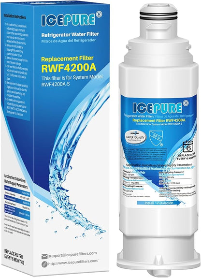 ICEPURE DA97-17376B Refrigerator Water filter Compatible with Samsung DA97-17376B DA97-08006C HAF-QIN, HAF-QIN/EXP, RF23M8070SG, BRF425200AP, 1PACK