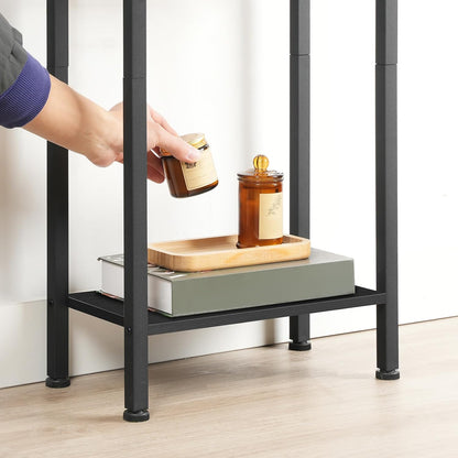 HOOBRO 15.7" Narrow Console Table for Small Space, 3 Tier Entryway Table with Adjustable Shelf, Behind Couch Table, Sofa Table, for Entryway, Hallway, Living Room, Black BB41XG01