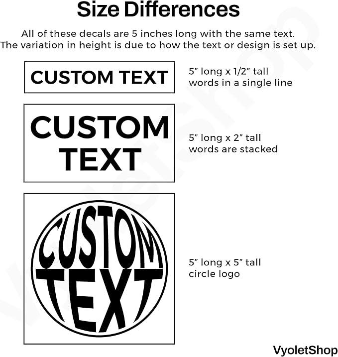 Custom Vinyl Decals | Your Own Personalized Decal | Car, Auto, Glass, Window, Business, Letters, Numbers | Any Design, Text, Image or Logo