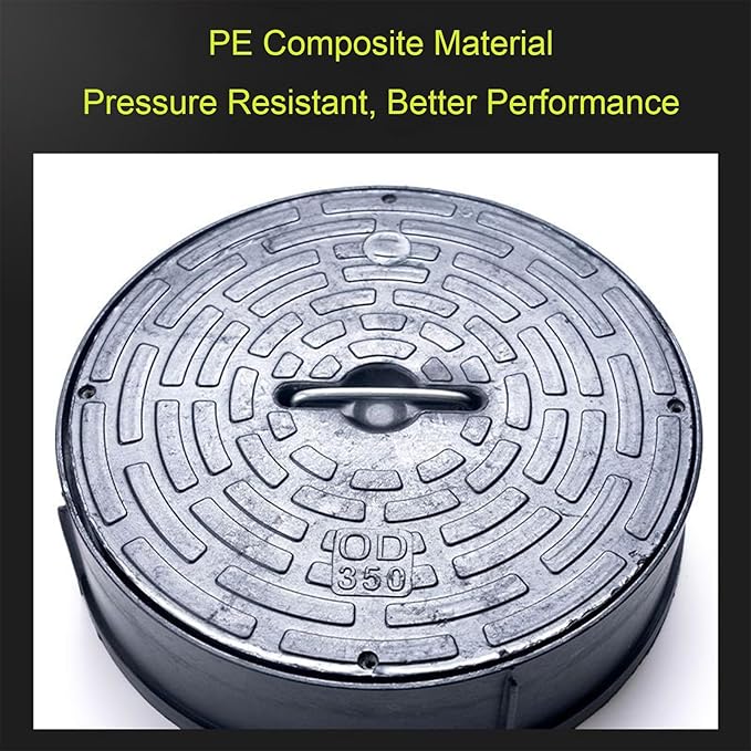 Septic Tank Lids, Manhole Cover with Handle, Sturdy and Pressure-Resistant, Suitable for Green Belts, Residential Areas and Construction Sites(20 cm/8 in)