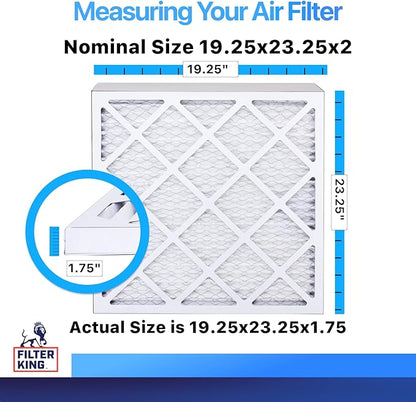 Filter King 19.25x23.25x2 Air Filter | 4-PACK | MERV 8 HVAC Pleated A/C Furnace Filters | MADE IN USA | Actual Size: 19.25 x 23.25 x 1.75"