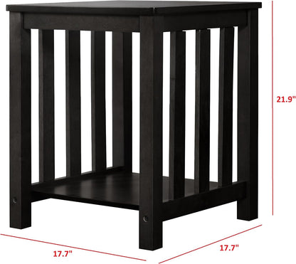 HOME DESIGN Ottawa 3 Piece Coffee Table Set with 2 End Tables and Lower Shelf Storage, Black