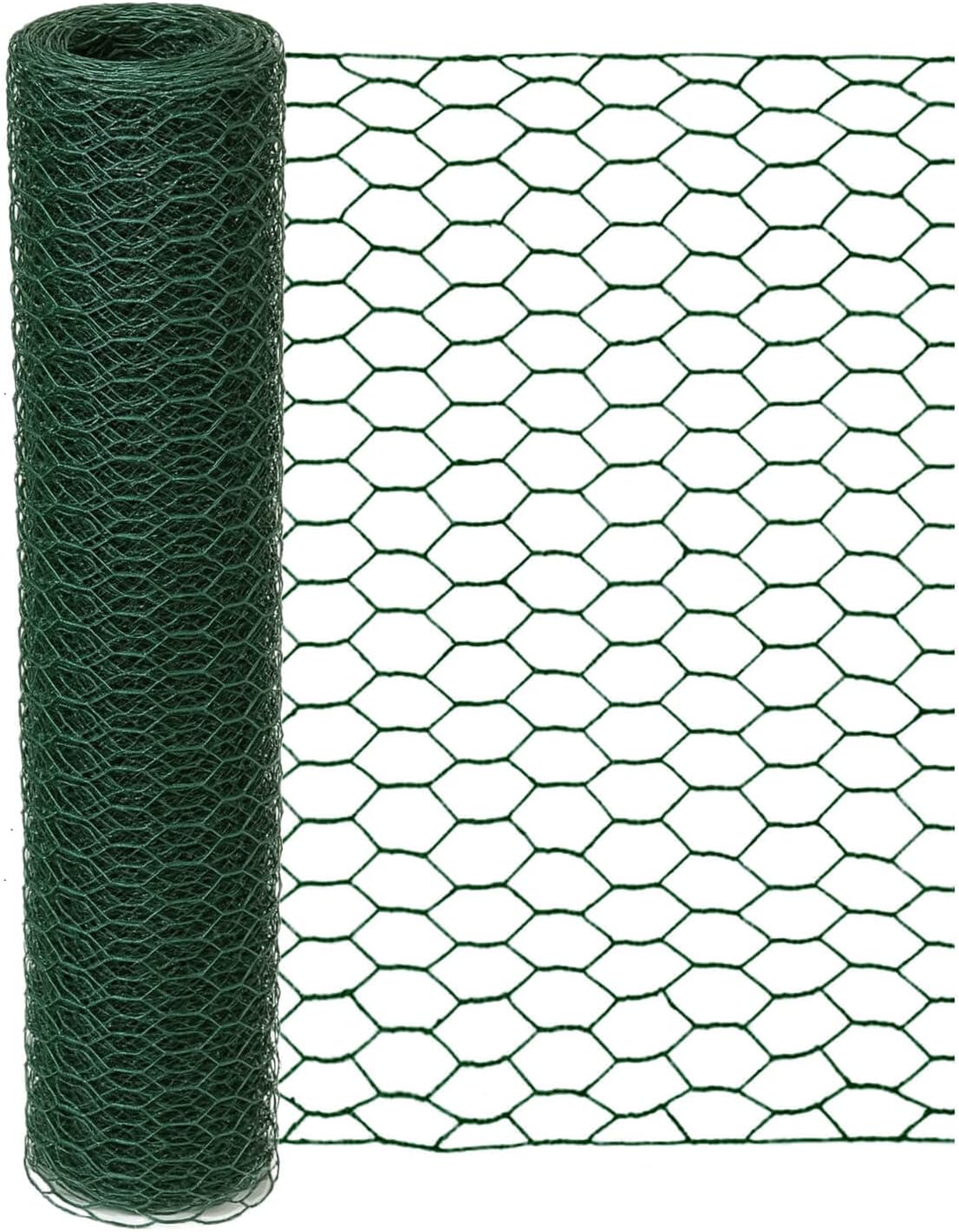 vensovo Garden Poultry Green Chicken Wire - 13.7 '' × 590 '' Chicken Wire Floral for Crafts, Garden Fence Animal Barrier, 1 inch Mesh Poultry Netting Fence, Pet/Rabbit/Chicken Wire Fencing