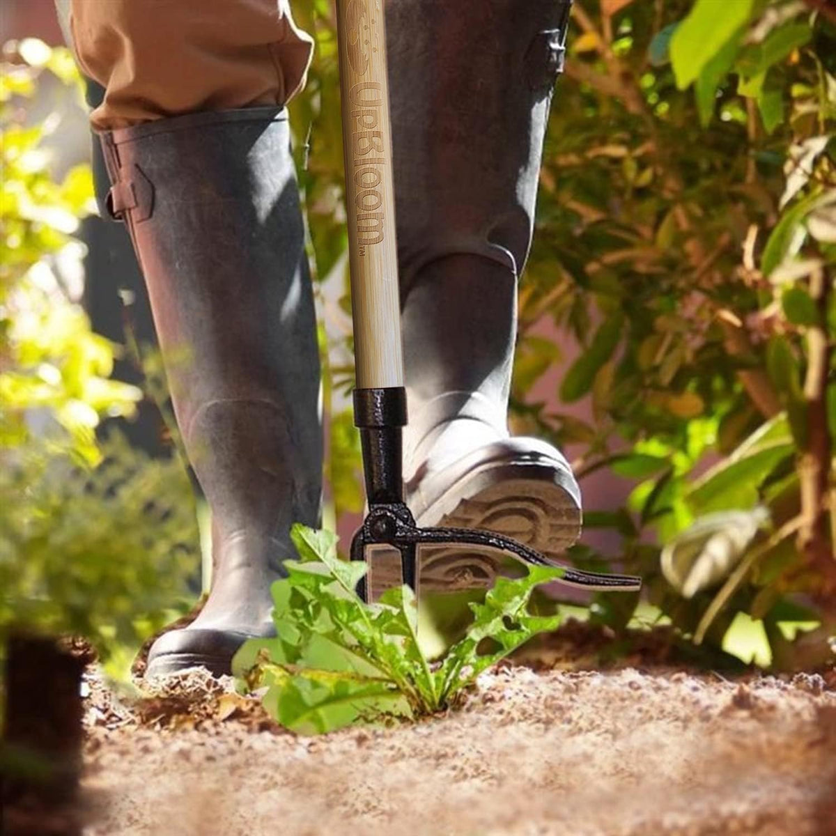 UpBloom - Stand Up Weed Puller Tool with Long Handle - Remover Yard and Garden for Easy Gardening - Durable Hand Supplies