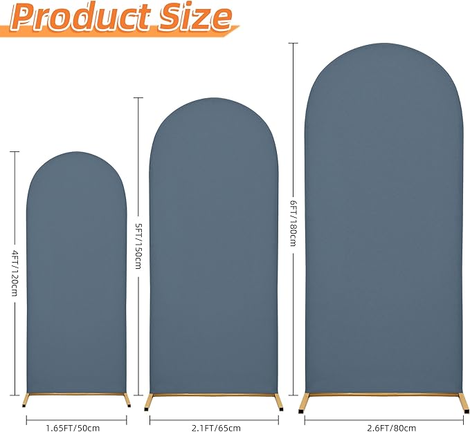 Wedding Arch Cover 4FT Arch Backdrop Cover Spandex Fitted Arch Cover for Round Top Chiara Backdrop Stand Covers for Wedding Birthday Party Baby Shower Banquet Ceremony Decoration