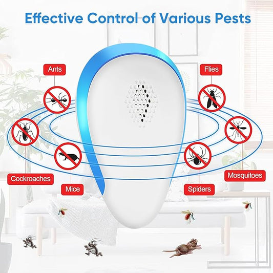 2025 Upgraded Rodent Repellent Indoor, 6 Pack Mouse Repeller Roach Traps Indoor for Home Mouse Repellent Ultrasonic Plug in Bat Deterrent Devices for Ants, Spiders, Squirrel Bats Safe for Humans