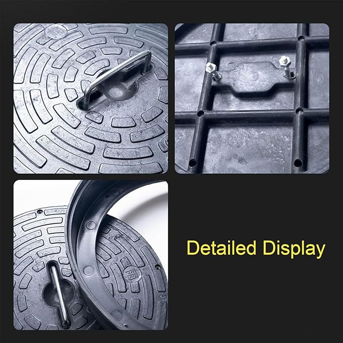 Septic Tank Lids, Manhole Cover with Handle, Sturdy and Pressure-Resistant, Suitable for Green Belts, Residential Areas and Construction Sites(63 cm/25 in)