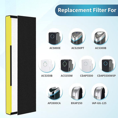 6-Pack True FLT5000 FLT5250PT FLT5111 Replacement Filter C, Compatible with G-Guardian Purifier AC5000, AC5000E, AC5250PT, AC5350B, AC5350BCA, AC5350W, AC5300B, CDAP5500B, AP2800CA