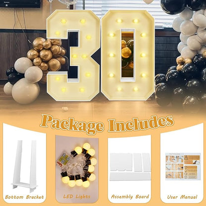 Marquee Light Up Letters: 4FT Large Decorative Signs for Party Decorations Baby Shower Birthday Wedding Engagement Anniversary, 4 Feet Tall Pre-Cut DIY Foamboard Letter U - Easy to Assemble