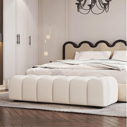 Modern Fabric Bed end Bench Long Bedroom Dressing Room Sofa Entryway(XXL)