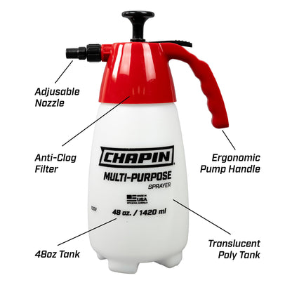 Chapin 48oz Handheld Sprayer, Anti-Clog for Continuous Spray