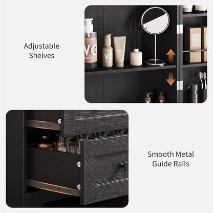 IDEALHOUSE Farmhouse Kitchen Pantry Cabinet - 72" Tall Large Wood Kitchen Storage Cabinets with Adjustable Shelves & 2 Barn Doors & 3 Drawer, Versatile Storage for Dining Room, Bathroom, Living Room
