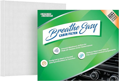 Spearhead OEM+ Particulate Breathe Easy Cabin Filter, Fits Like OEM, Provides Max Airflow & Enhanced Performance (BE-643P)