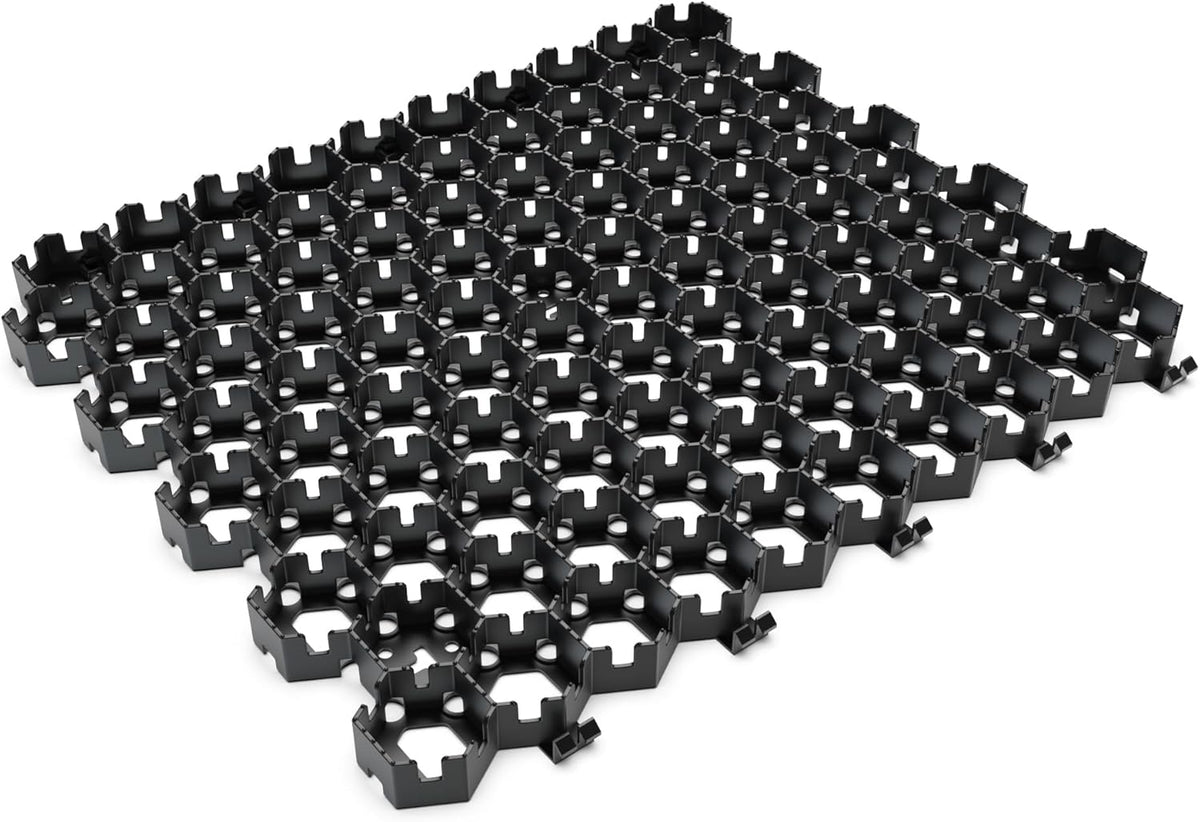 Standartpark Vodaland Permeable Pavers - HexPave Grass & Gravel Permeable Paver System - 100% Recycled PPE Plastic Pavers, Handles 27,000 lbs, 1" Depth, 1450 s.f / 488 Units