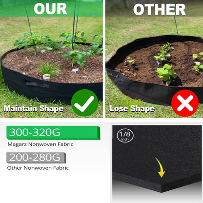 2-Pack 50 Gallon Plant Grow Bags, Large Fabric Raised Garden Bed with Handles,Durable Garden Beds Planters Aeration Gardening Container to Grow Vegetables for Outdoor Plants