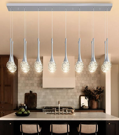 16 Lights Modern Glam Crystal Chandelier for High Ceiling LED Dimmable Pendant Light for Staircase Foyer Enterway Living Room Chandelier Lighting Silver