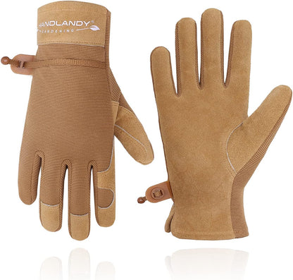 HANDLANDY Women Safety Work Gloves Utility Touch Screen Working Grip Glove for Yardwork Gardening Breathable Mechanic Gloves