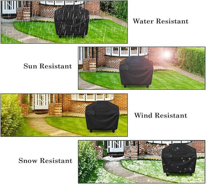 Pork Barrel Gas Grill Cover for Outdoor Grill, Grilling Gifts for Men – Heavy Duty Weber Gas Grill Cover I Waterproof I Weather UV Resistant, Black (58" L x 24" W x 48" H)