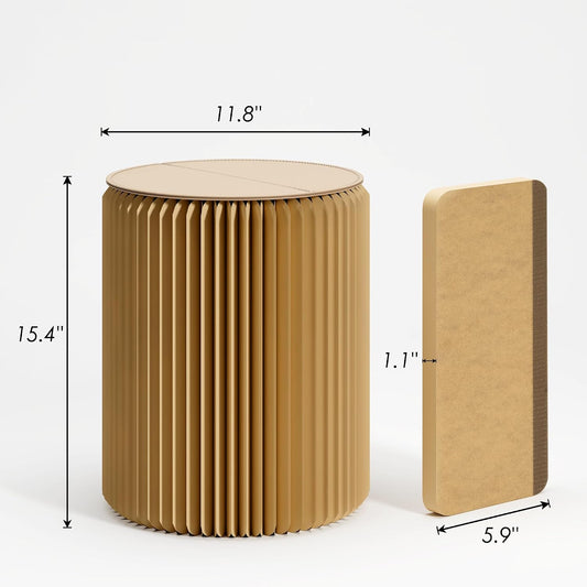 Folding Stool 17-Inch Foldable Paper Stool, Portable Folding Stool | Made with Eco-Friendly Kraft Paper Honeycomb Design, Only1.2 Inches Thick When Folded.Modern Minimalist Living Room Stool