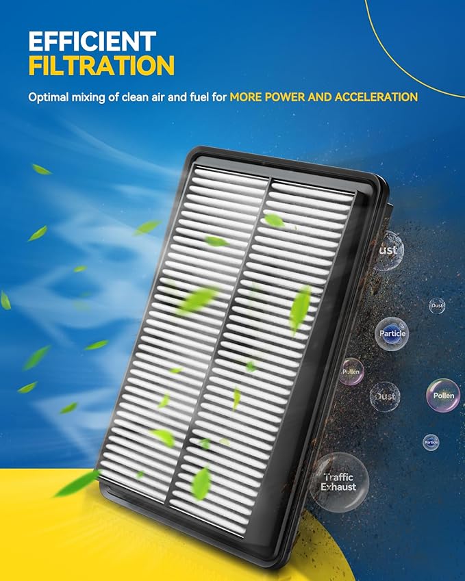 PHILTOP Engine Air Filter CA9683 Replacement for Toyota Models - Tacoma 2005-2015, Tundra 2005-2010, 4Runner 2003-2009, FJ Cruiser 2007-2009 - V6 4.0L