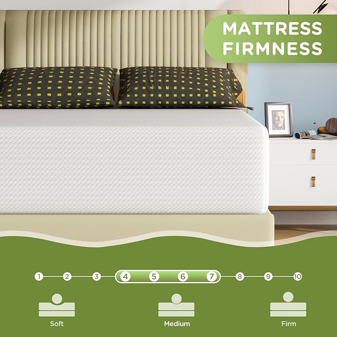 PayLessHere 14 Inch Full Mattress Base Foam Mattress,Removable Soft Cover,Bunk Bed, Trundle, Daybed,White，Fiberglass Free
