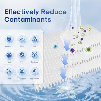 10" x 2.5" Pleated Sediment Water Filter Cartridge Replacement Any 10 inch RO Unit, Compatible with R50, Dupont WFPFC3002, Whirlpool WHKF-WHPL, GE FXWPC, Hydronix SPC-25-1050, Watts FM-50-975 4PACK