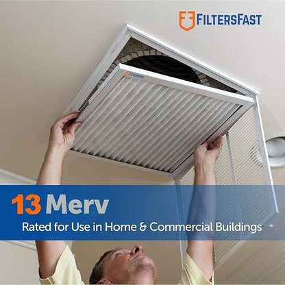 Filters Fast 16x16x2 Pleated Air Filter Merv 13, 2 inch AC Furnace Air Filters, Made in the USA, Actual Size 15.75x15.75x1.75, 6 Pack