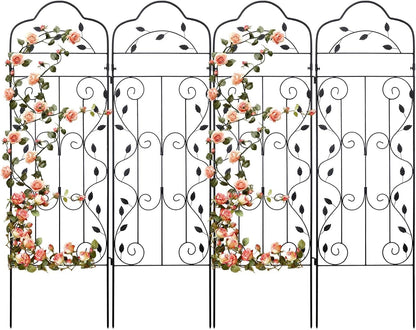 hogardeck 4 Packs 60 * 18 inch Metal Garden Trellis for Climbing Plants Outdoor,Heavy Duty,Black Coating Rustproof Trellis for Rose, Vegetable, Flowers, Expandable,Perfect for Training Climbing Plants
