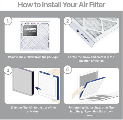 Filter King 19.75x21.5x1 Air Filter | 4-PACK | Carbon MERV 8 HVAC Pleated A/C Furnace Filters | MADE IN USA | Actual Size: 19.75 x 21.5 x .75"