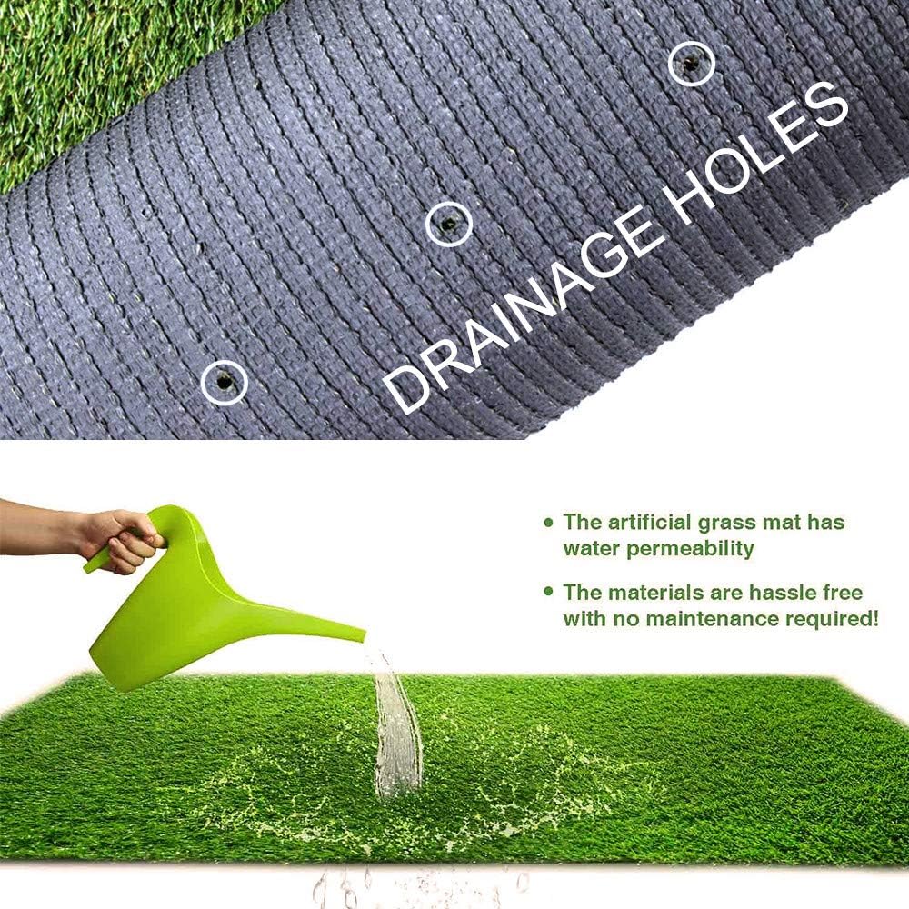 Petgrow Synthetic Artificial Grass Turf Lawn 9ft x 30ft, 1.38" Outdoor/Indoor Fake Grass Rug Astroturf for Dogs,Faux Grass Rug with Drainage Holes/Custom Size Provided
