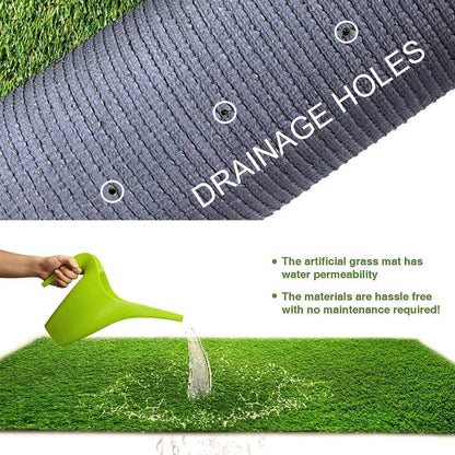 Petgrow Synthetic Artificial Grass Turf Lawn 15 x 74ft, 1.38" Outdoor/Indoor Fake Grass Rug Astroturf for Dogs,Faux Grass Rug with Drainage Holes/Custom Size Provided