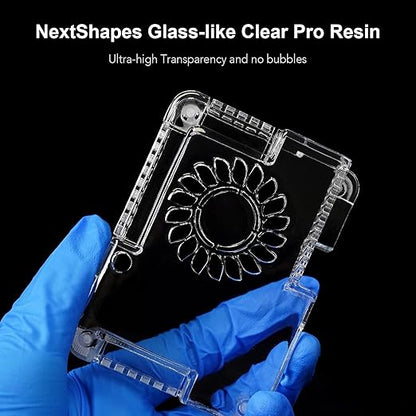 Clear Pro 3D Printer Resin, Glass-Like Ultra High Transparency, Non-Yellowing & Non-Brittle, High Precision 405nm UV Curing Resin for LCD/DLP 3D Printing (Clear, 1000g)