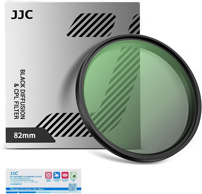 82mm Black Diffusion 1/4 & Reflectivity CPL 2 in-1 Filter with Lens Cap, Dreamy Softens Highlights with Effective Polarization, Mist Cinematic Polarizer Effect Filter with ND2 Reduction