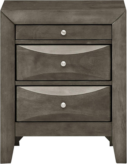 Elegant Gray Storage Nightstand,for Small Spaces