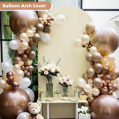 HEMMOTOP Light Beige Arch Backdrop Cover (No Arch Stand), 6 ft Spandex Arch Covers Stretchy Backdrop for Balloon Arches, Wedding, Birthday Party, Baby Shower, Banquet Arch Decoratio