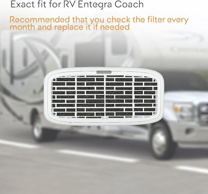 RV Premium Charcoal Activated Carbon Fiber Air Conditioner Filter - Air Duct AC Carbon Filter Replacement for RV AC Vent (2 Pack, 12.875” x 5.5”)