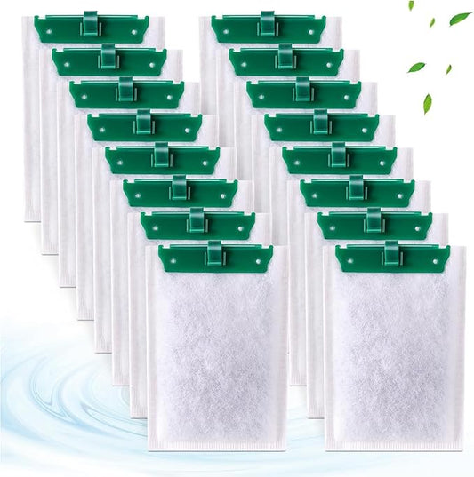 Medium Replacement Filter Cartridges, 16 Pack, Compatible with Select Aquarium Power Filters (Fits 10i, IQ10, PF10 Models), Ready-to-Use Bio-Filtration Media for Water Clarity & Quality