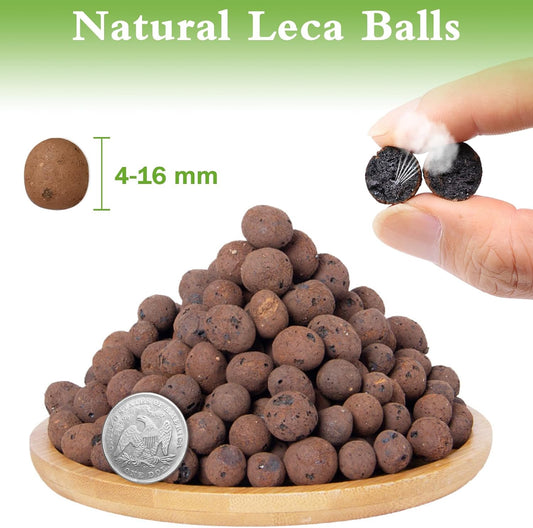 Halatool 8LB Clay Pebbles for Plants 4mm-16mm Lightweight Hydroton Leca Balls for Indoor Potted Plants Hydroponics Gardening Orchids Drainage Decoration Aquaponics